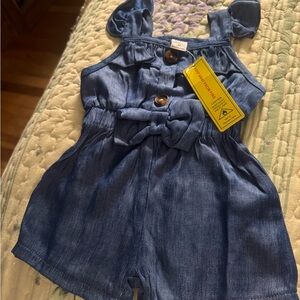 Denim blue romper for baby girl 3-6 month